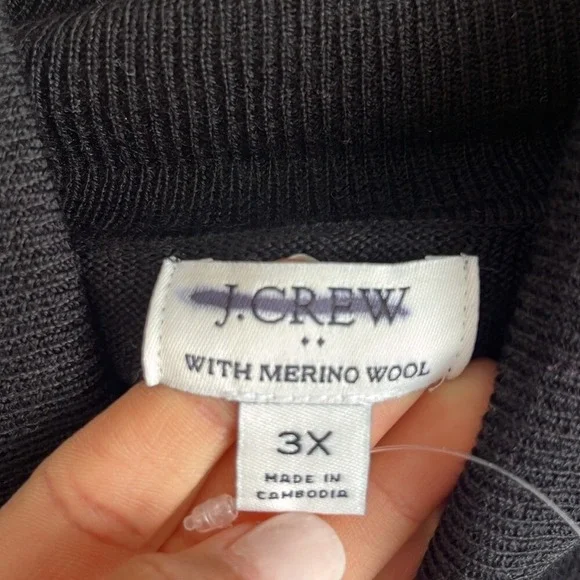 J. Crew Machine-washable merino wool-blend turtleneck Womens 3X Black - Picture 4 of 9